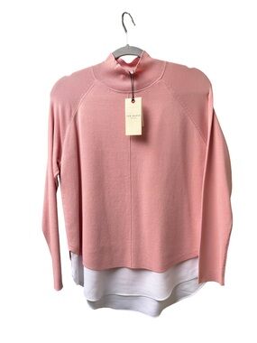 Ted Baker Blush Layered Mock Neck Sweater